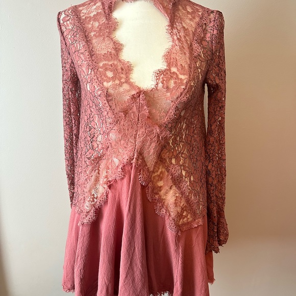 Free People Dresses Free People Tell Tale Lace Tunic Dress - Picture 8 of 8